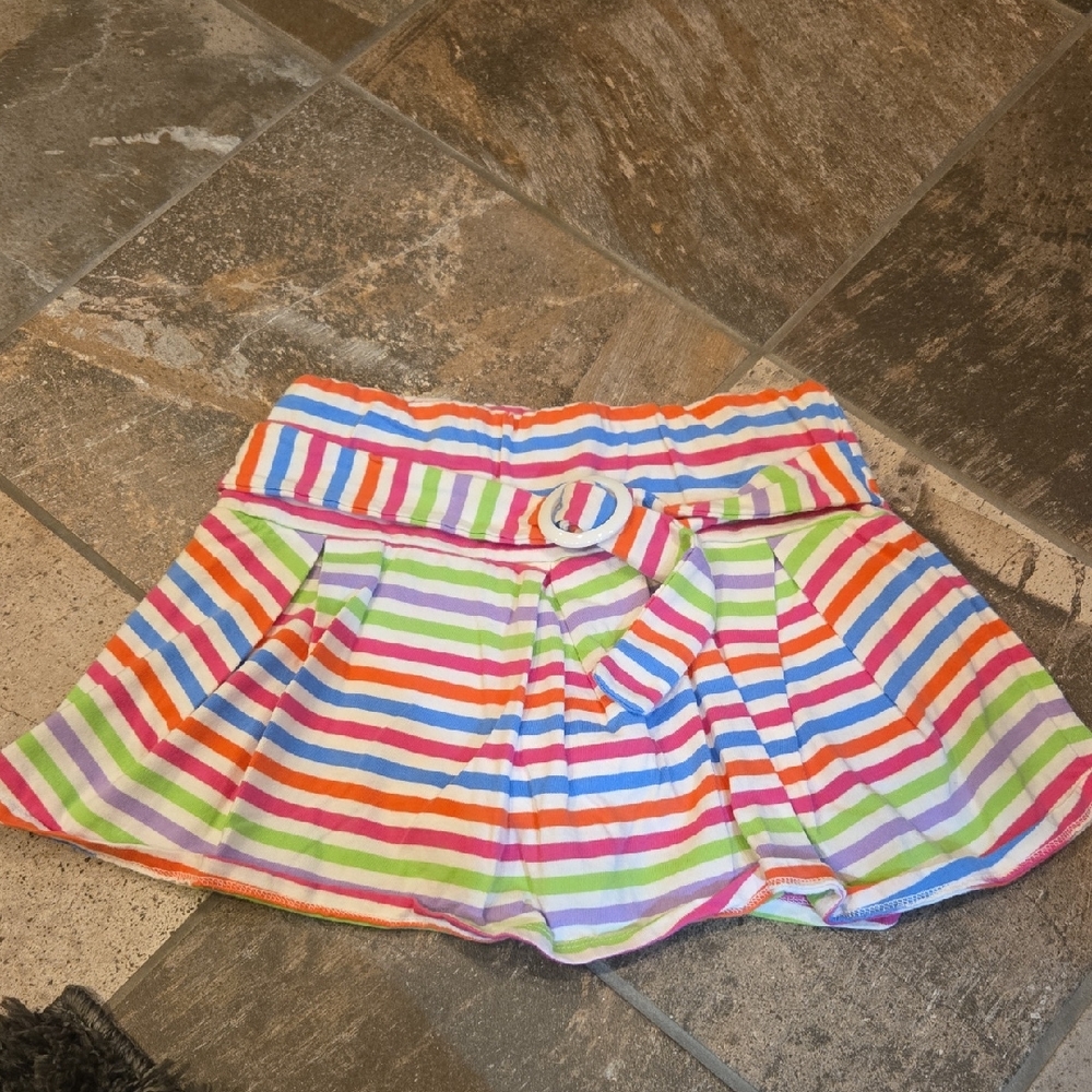 Circo Bright Striped Rainbow Girls' Skirt with Belt
